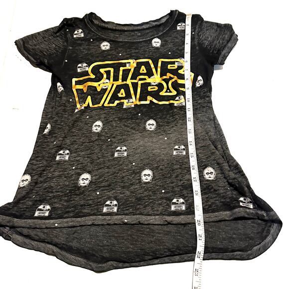 Disney Star Wars Spell-Out Gray and Gold T-Shirt Girls XL - Picture 5 of 5
